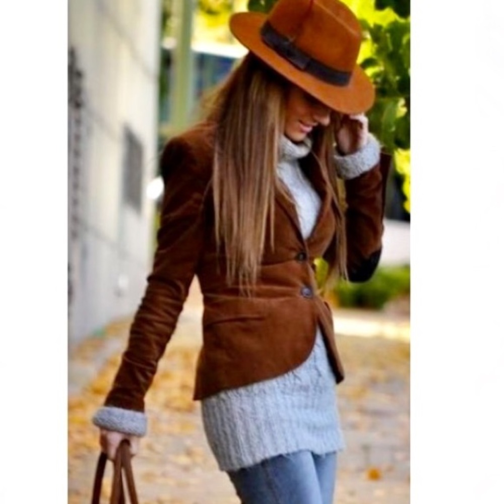 H&M Tan Corduroy Blazer✨ size 4